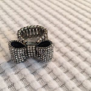 Rhinestone BOW Ring- stretchy